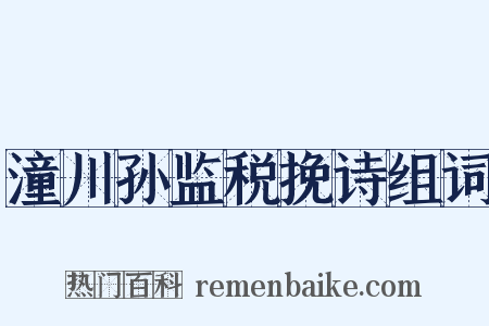 潼川孙监税挽诗组词是什么意思的图片